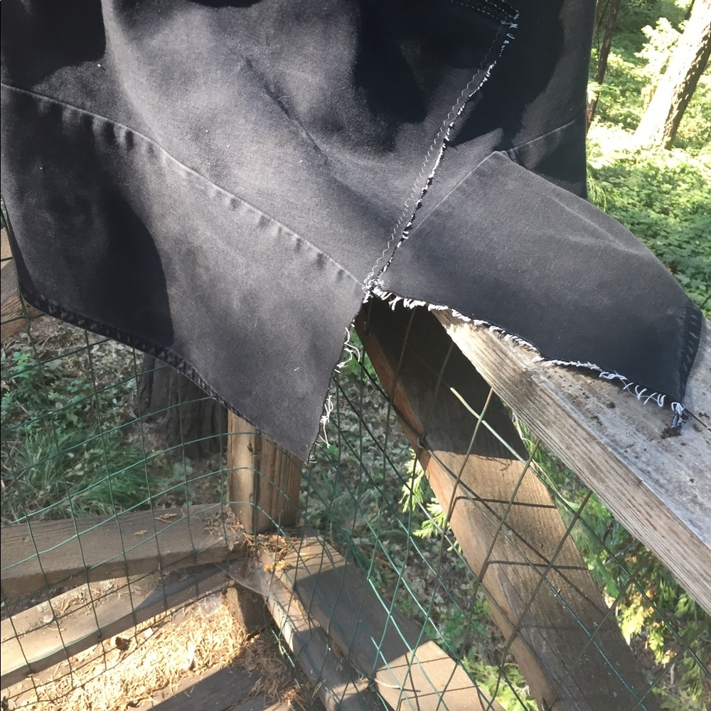 Kreativekristen upcycled stretchy black denim hem boho asymmetric skirt - Picture 6 of 15